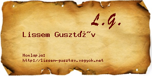 Lissem Gusztáv névjegykártya